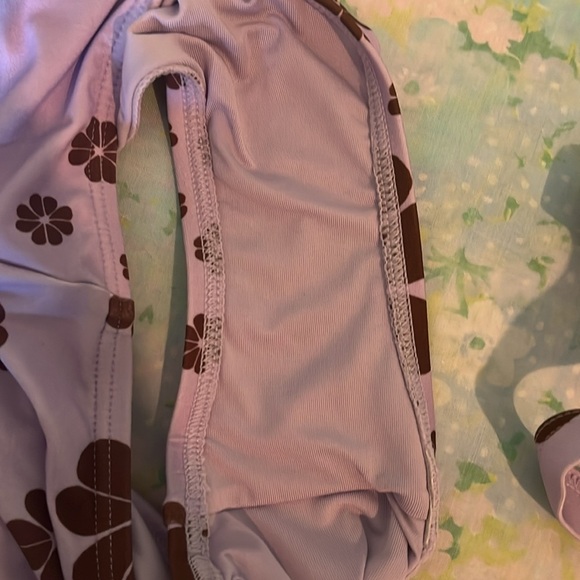 Kate Spade | Scalloped Lilac Brown Pastel Flower Bikini Swimsuit 2 Pc SET Small - Picture 11 of 11